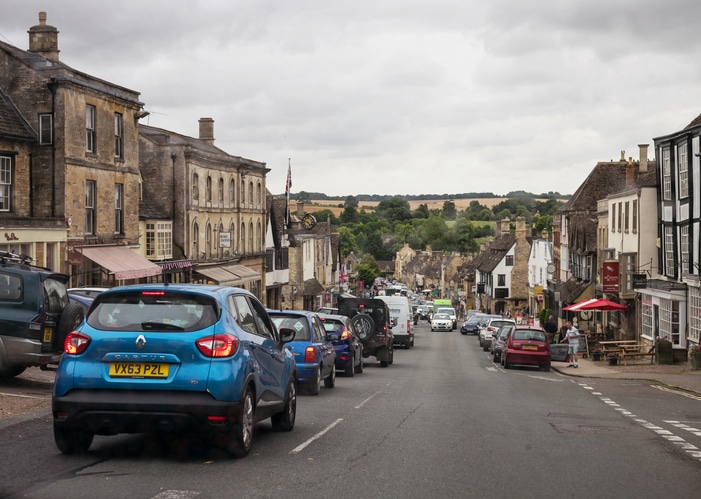 traffic in a village